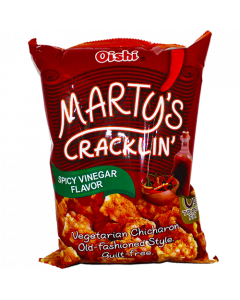 Oishi Martys Crackling Spicy & Vinegar Chicaron 90g | OISHI 油爆素猪皮 辣醋味 90g