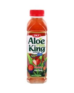 OKF Aloe Vera Drink Strawberry Sugar Free 500ml | OKF 芦荟饮料草莓味 无糖版 500ml