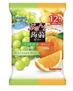 JP ORIHIRO Prune&Konjac Jelly Muscat&Orange 240g | ORIHIRO 蒟蒻果冻 青提&橙子味 240g