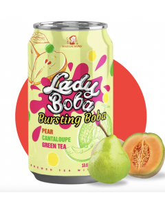 LADY BOBA Bursting Boba Tea Pear&Cantaloupe Flav. 320ml | LADY BOBA 脆波波果味茶 梨和哈密瓜味 320ml
