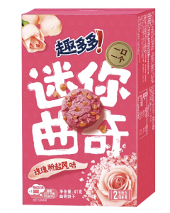 QDD Mini Cookies Rose Powder Salt Flav. 41g | 趣多多 迷你曲奇 玫瑰粉盐味 41g