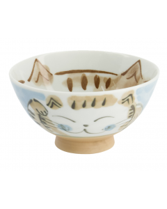 JP Tokyo Design Studio Kawaii Bowls Rice Fuku Cat Blue 300ml | 日本 东京设计 FUKU猫碗 300ml