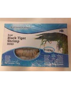 PLANETS PRIDE 8/12 Black Tiger Shrimp HOSO 750g | PP 黑虎大虾 8/12 有头有壳 750g