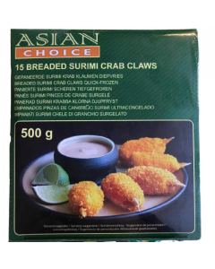 Asian Choice 15/16 Breaded Surimi Crab Claws (Muslitos) 500g | 面包糠炸蟹钳 15/16 500g