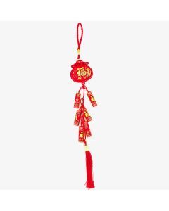 Chinese knot Six Firecrackers 50*7cm | 中国结 毛毡钱袋挂 6头红炮 50*7cm